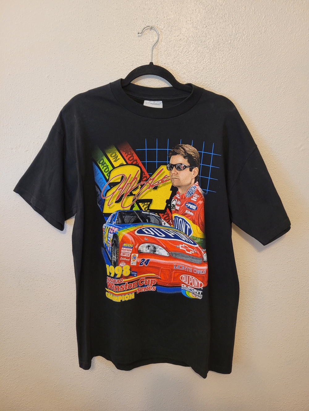Vintage 1998 Jeff Gordon #24 NASCAR Winston Cup Champion Double Sided Tee L